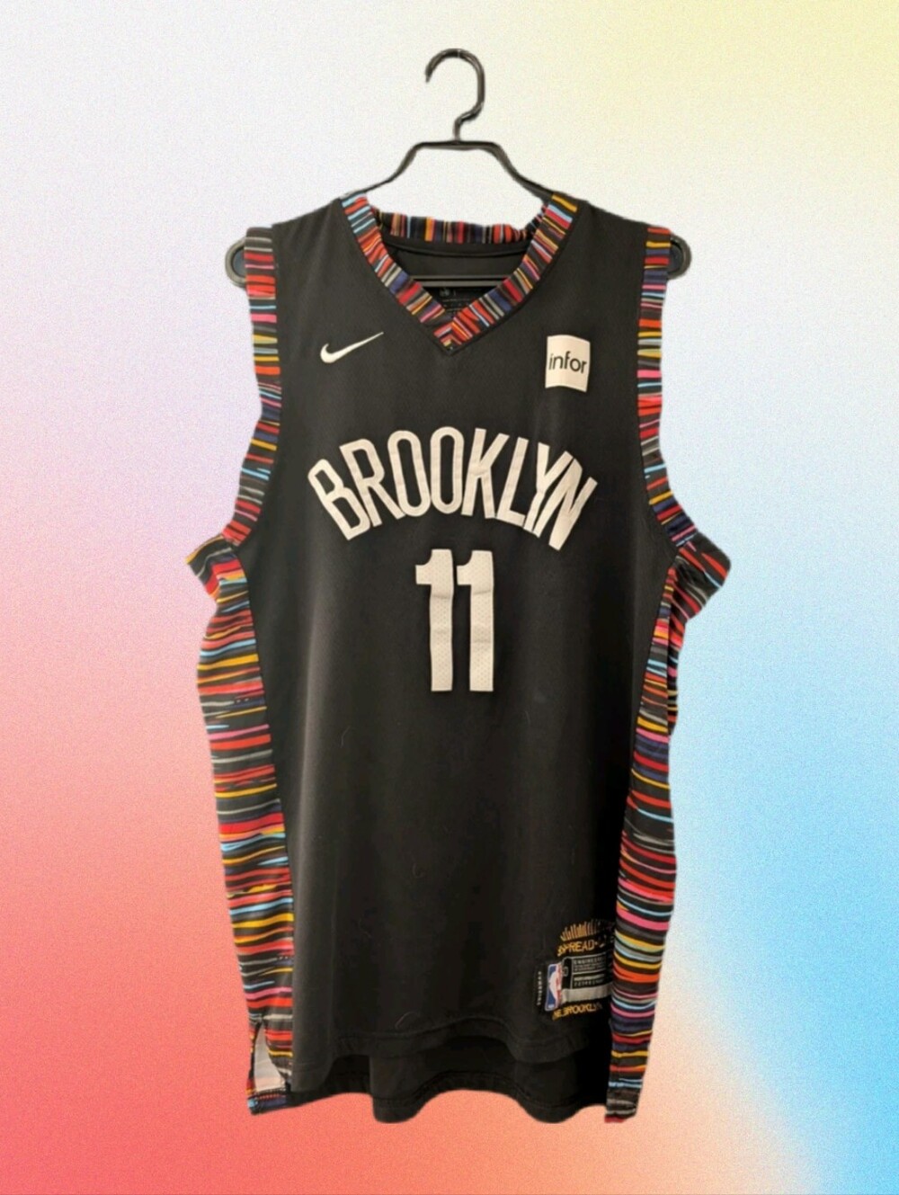Kyrie Irving #11 Brooklyn Nets Nike NBA City Edition Jersey Black Multicolor LRG